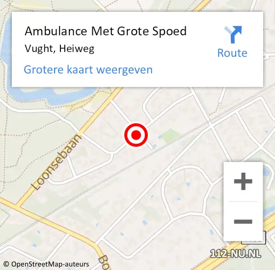 Locatie op kaart van de 112 melding: Ambulance Met Grote Spoed Naar Vught, Heiweg op 23 september 2020 20:22