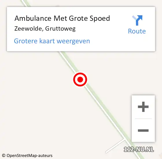 Locatie op kaart van de 112 melding: Ambulance Met Grote Spoed Naar Zeewolde, Gruttoweg op 23 september 2020 20:25