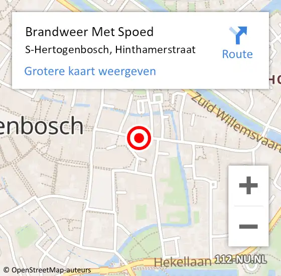 Locatie op kaart van de 112 melding: Brandweer Met Spoed Naar S-Hertogenbosch, Hinthamerstraat op 23 september 2020 20:51