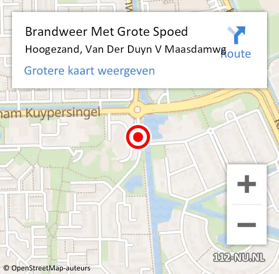 Locatie op kaart van de 112 melding: Brandweer Met Grote Spoed Naar Hoogezand, Van Der Duyn V Maasdamwg op 23 september 2020 22:33
