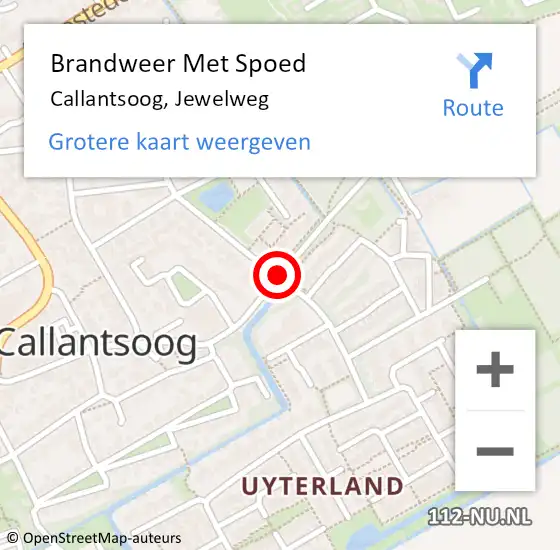 Locatie op kaart van de 112 melding: Brandweer Met Spoed Naar Callantsoog, Jewelweg op 23 september 2020 23:16