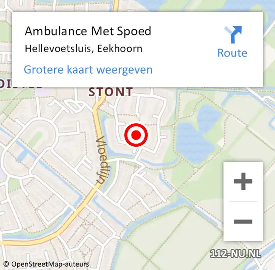 Locatie op kaart van de 112 melding: Ambulance Met Spoed Naar Hellevoetsluis, Eekhoorn op 24 september 2020 07:44