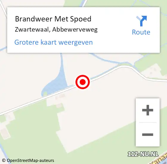 Locatie op kaart van de 112 melding: Brandweer Met Spoed Naar Zwartewaal, Abbewerveweg op 24 september 2020 07:47