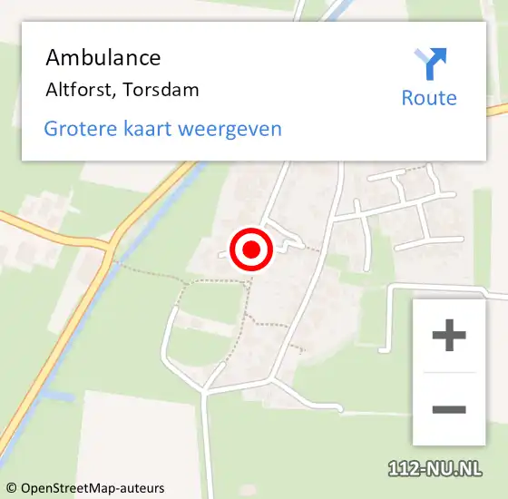 Locatie op kaart van de 112 melding: Ambulance Altforst, Torsdam op 24 september 2020 08:13