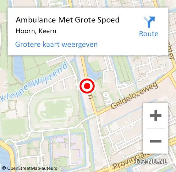 Locatie op kaart van de 112 melding: Ambulance Met Grote Spoed Naar Hoorn, Keern op 24 september 2020 08:14