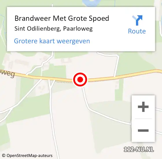 Locatie op kaart van de 112 melding: Brandweer Met Grote Spoed Naar Sint Odilienberg, Paarloweg op 24 september 2020 10:21