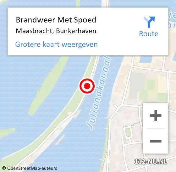 Locatie op kaart van de 112 melding: Brandweer Met Spoed Naar Maasbracht, Bunkerhaven op 24 september 2020 11:35