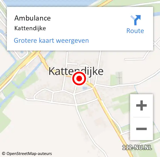 Locatie op kaart van de 112 melding: Ambulance Kattendijke op 24 september 2020 11:49