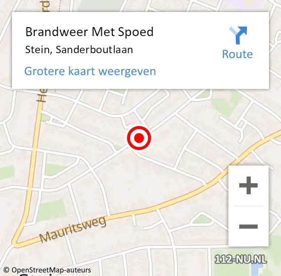 Locatie op kaart van de 112 melding: Brandweer Met Spoed Naar Stein, Sanderboutlaan op 24 september 2020 13:02