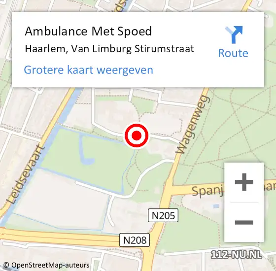 Locatie op kaart van de 112 melding: Ambulance Met Spoed Naar Haarlem, Van Limburg Stirumstraat op 24 september 2020 15:30