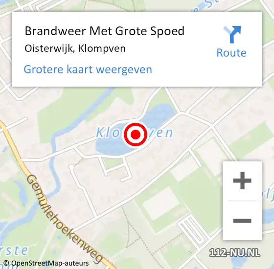 Locatie op kaart van de 112 melding: Brandweer Met Grote Spoed Naar Oisterwijk, Klompven op 24 september 2020 17:01