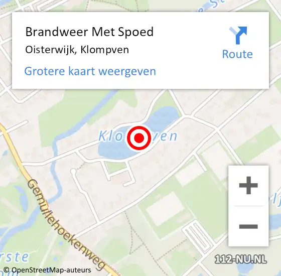 Locatie op kaart van de 112 melding: Brandweer Met Spoed Naar Oisterwijk, Klompven op 24 september 2020 17:21