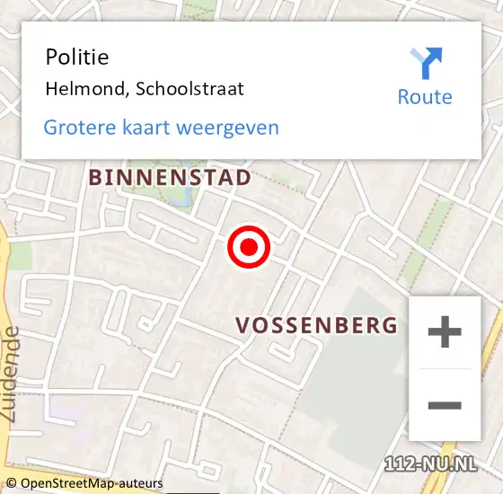 Locatie op kaart van de 112 melding: Politie Helmond, Schoolstraat op 24 september 2020 17:23