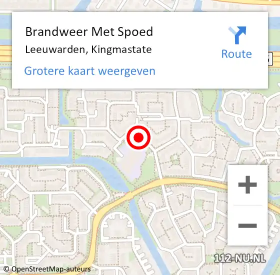 Locatie op kaart van de 112 melding: Brandweer Met Spoed Naar Leeuwarden, Kingmastate op 24 september 2020 21:50