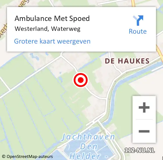 Locatie op kaart van de 112 melding: Ambulance Met Spoed Naar Westerland, Waterweg op 24 september 2020 23:34