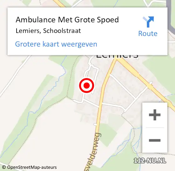 Locatie op kaart van de 112 melding: Ambulance Met Grote Spoed Naar Lemiers, Schoolstraat op 20 mei 2014 03:24