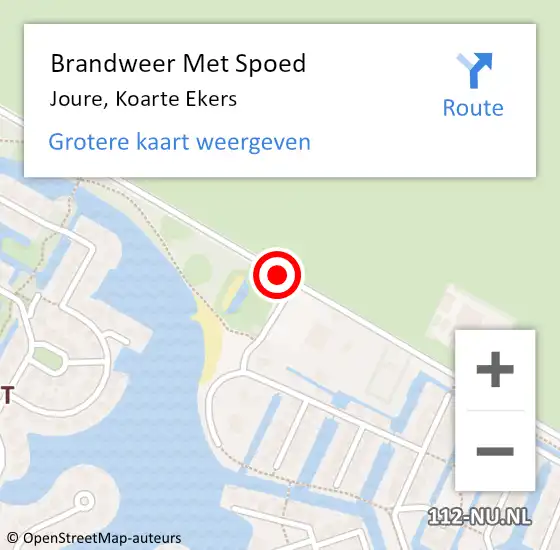 Locatie op kaart van de 112 melding: Brandweer Met Spoed Naar Joure, Koarte Ekers op 25 september 2020 13:59