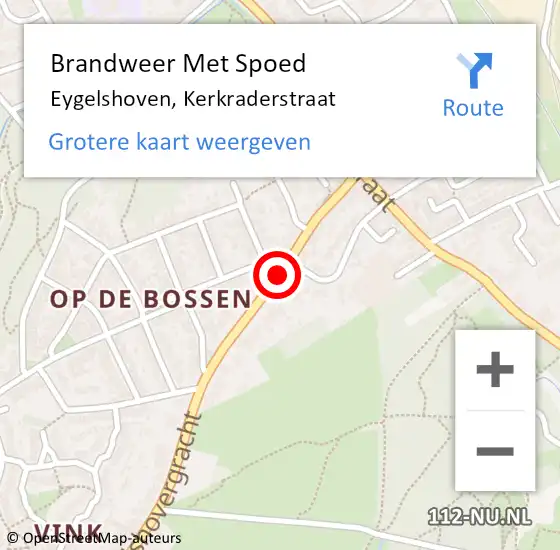 Locatie op kaart van de 112 melding: Brandweer Met Spoed Naar Eygelshoven, Kerkraderstraat op 25 september 2020 14:18
