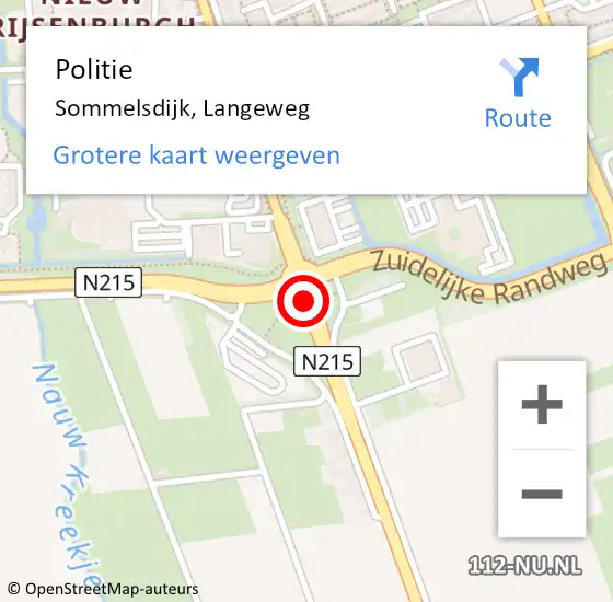 Locatie op kaart van de 112 melding: Politie Sommelsdijk, Langeweg op 25 september 2020 16:24