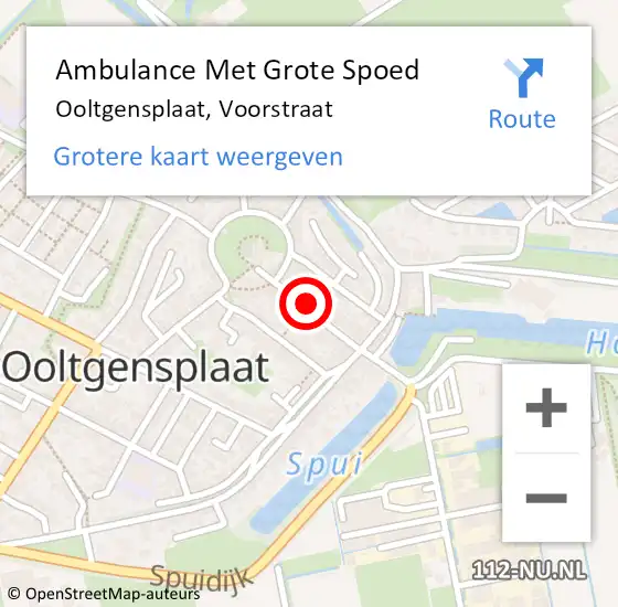Locatie op kaart van de 112 melding: Ambulance Met Grote Spoed Naar Ooltgensplaat, Voorstraat op 25 september 2020 17:19
