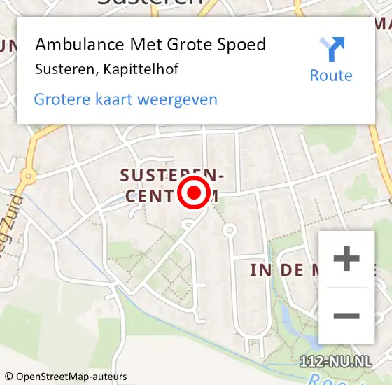 Locatie op kaart van de 112 melding: Ambulance Met Grote Spoed Naar Susteren, Kapittelhof op 25 september 2020 17:42