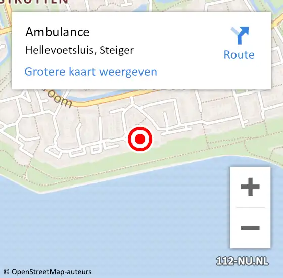 Locatie op kaart van de 112 melding: Ambulance Hellevoetsluis, Steiger op 25 september 2020 19:53