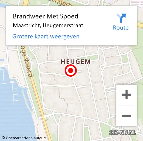 Locatie op kaart van de 112 melding: Brandweer Met Spoed Naar Maastricht, Heugemerstraat op 25 september 2020 20:19