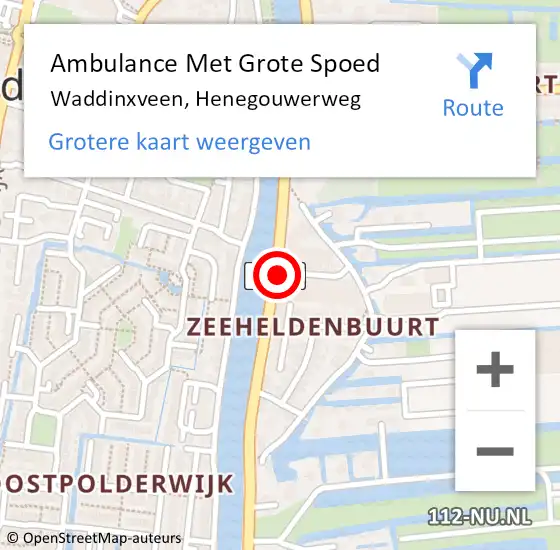 Locatie op kaart van de 112 melding: Ambulance Met Grote Spoed Naar Waddinxveen, Henegouwerweg op 25 september 2020 20:41
