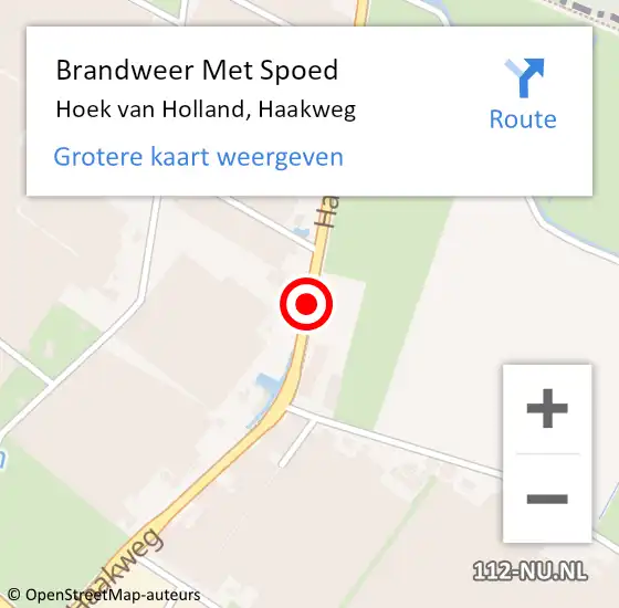 Locatie op kaart van de 112 melding: Brandweer Met Spoed Naar Hoek van Holland, Haakweg op 25 september 2020 20:47