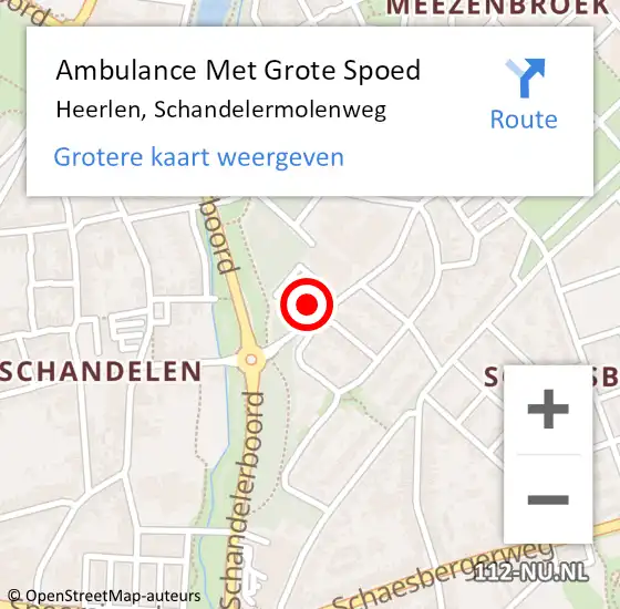 Locatie op kaart van de 112 melding: Ambulance Met Grote Spoed Naar Heerlen, Schandelermolenweg op 20 mei 2014 08:11