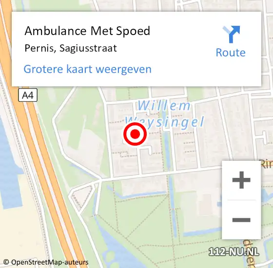 Locatie op kaart van de 112 melding: Ambulance Met Spoed Naar Pernis, Sagiusstraat op 25 september 2020 21:31