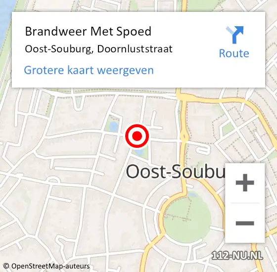 Locatie op kaart van de 112 melding: Brandweer Met Spoed Naar Oost-Souburg, Doornluststraat op 25 september 2020 23:27