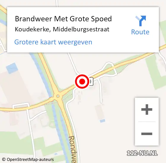 Locatie op kaart van de 112 melding: Brandweer Met Grote Spoed Naar Koudekerke, Middelburgsestraat op 26 september 2020 01:12