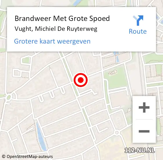 Locatie op kaart van de 112 melding: Brandweer Met Grote Spoed Naar Vught, Michiel De Ruyterweg op 26 september 2020 01:48