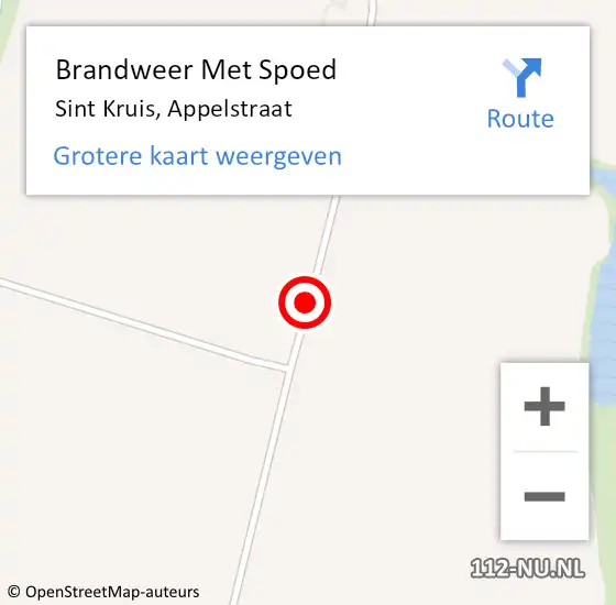 Locatie op kaart van de 112 melding: Brandweer Met Spoed Naar Sint Kruis, Appelstraat op 26 september 2020 06:53