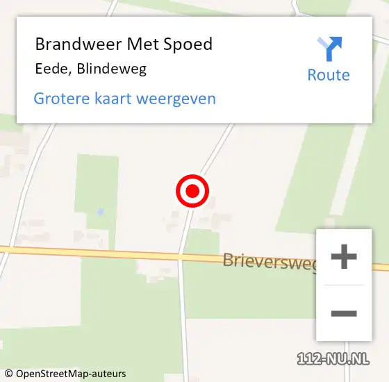 Locatie op kaart van de 112 melding: Brandweer Met Spoed Naar Eede, Blindeweg op 26 september 2020 08:05