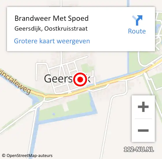 Locatie op kaart van de 112 melding: Brandweer Met Spoed Naar Geersdijk, Oostkruisstraat op 26 september 2020 08:37