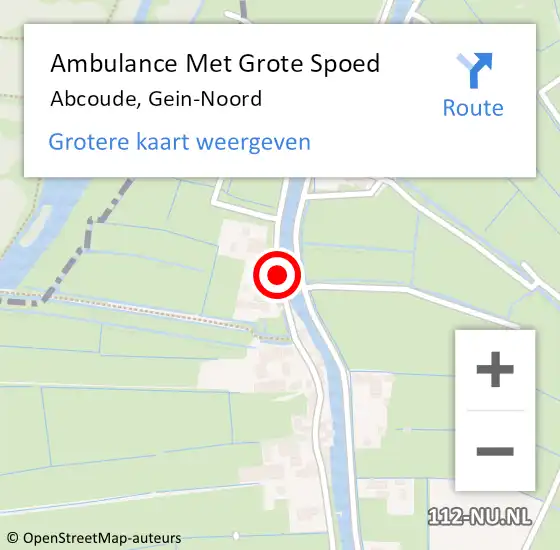 Locatie op kaart van de 112 melding: Ambulance Met Grote Spoed Naar Abcoude, Gein-Noord op 26 september 2020 09:21