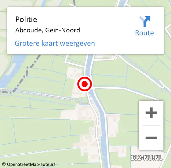 Locatie op kaart van de 112 melding: Politie Abcoude, Gein-Noord op 26 september 2020 09:43