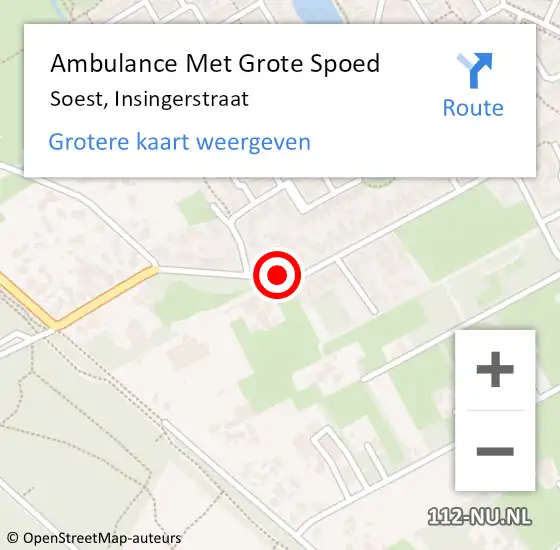 Locatie op kaart van de 112 melding: Ambulance Met Grote Spoed Naar Soest, Insingerstraat op 26 september 2020 10:41