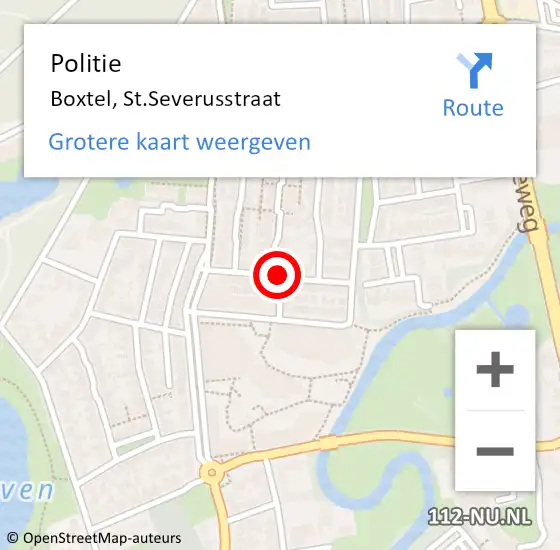 Locatie op kaart van de 112 melding: Politie Boxtel, St.Severusstraat op 26 september 2020 15:26