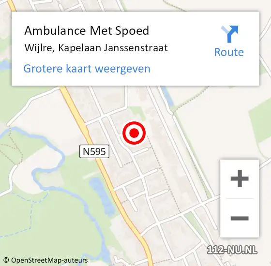 Locatie op kaart van de 112 melding: Ambulance Met Spoed Naar Wijlre, Kapelaan Janssenstraat op 20 mei 2014 09:21