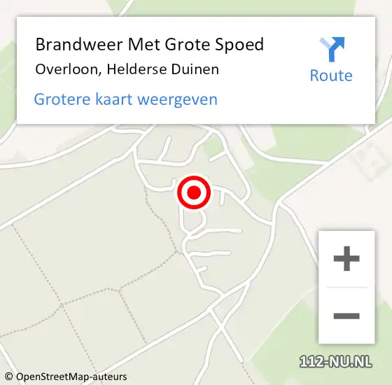 Locatie op kaart van de 112 melding: Brandweer Met Grote Spoed Naar Overloon, Helderse Duinen op 26 september 2020 15:34