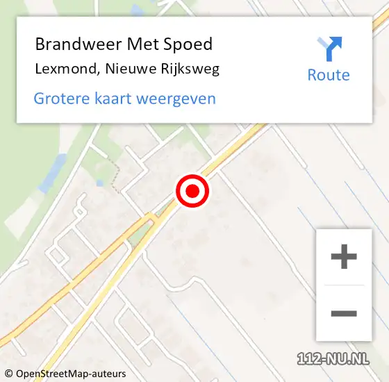 Locatie op kaart van de 112 melding: Brandweer Met Spoed Naar Lexmond, Nieuwe Rijksweg op 26 september 2020 16:33