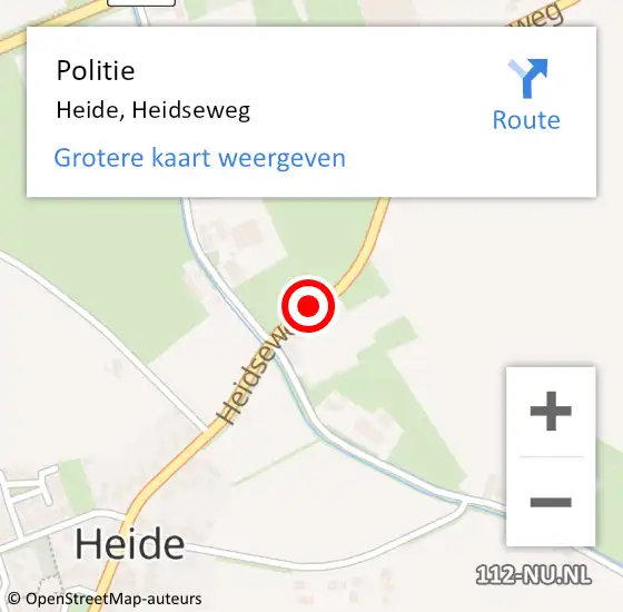 Locatie op kaart van de 112 melding: Politie Heide, Heidseweg op 26 september 2020 16:33