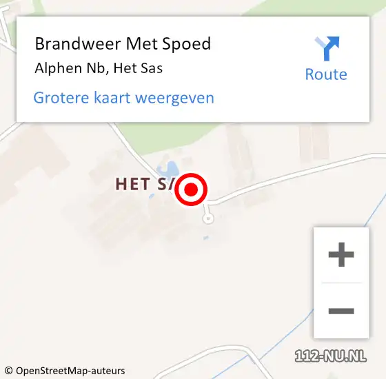 Locatie op kaart van de 112 melding: Brandweer Met Spoed Naar Alphen Nb, Het Sas op 26 september 2020 16:36