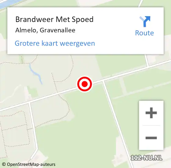 Locatie op kaart van de 112 melding: Brandweer Met Spoed Naar Almelo, Gravenallee op 26 september 2020 17:45