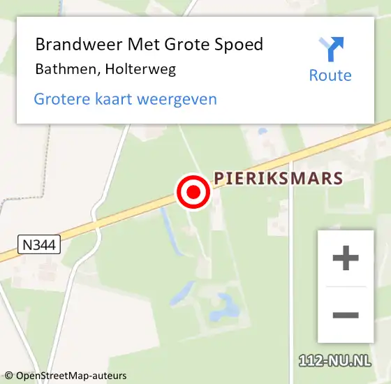 Locatie op kaart van de 112 melding: Brandweer Met Grote Spoed Naar Bathmen, Holterweg op 26 september 2020 18:33