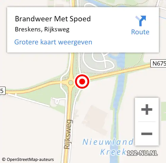 Locatie op kaart van de 112 melding: Brandweer Met Spoed Naar Breskens, Rijksweg op 26 september 2020 19:46