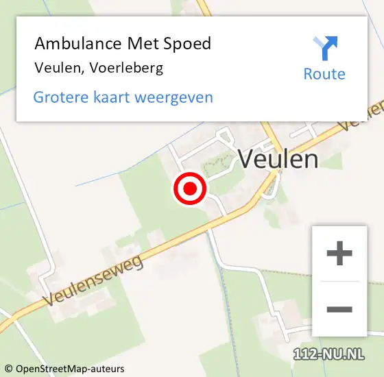 Locatie op kaart van de 112 melding: Ambulance Met Spoed Naar Veulen, Voerleberg op 20 mei 2014 09:50